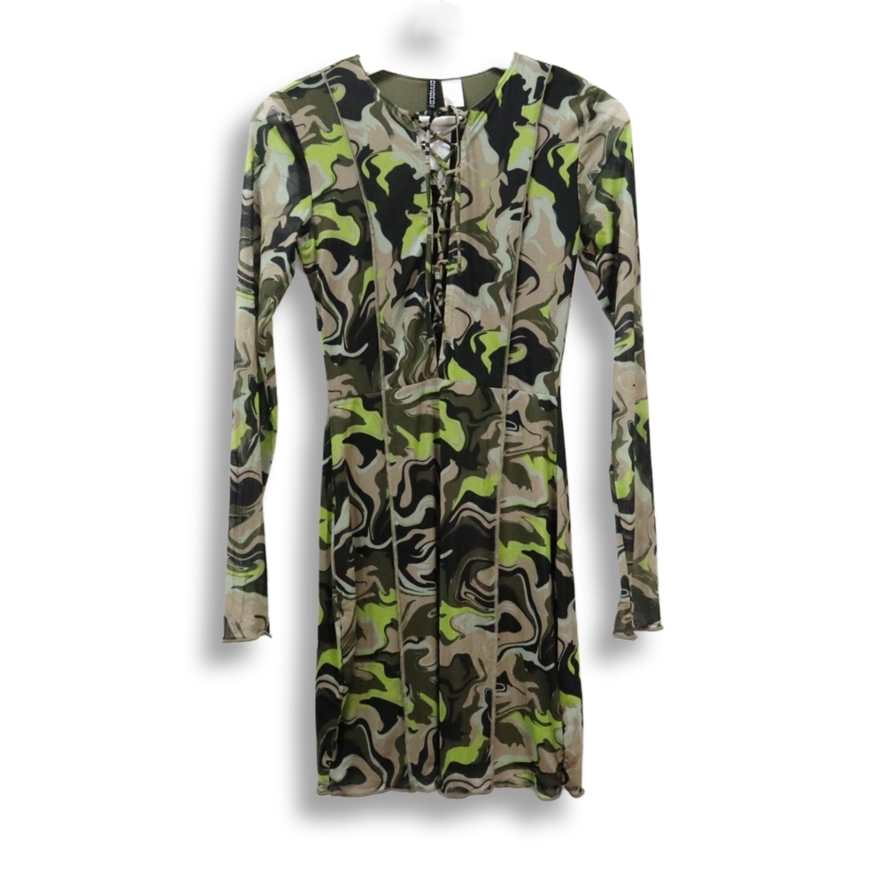 H&M NWT Camouflage Lace Detailed Mini Dress
